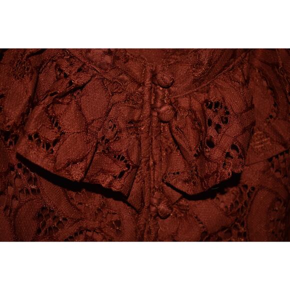 TORRID NEW $50 Lace Ruffle Sleeveless Tank Top Brick Red 3 / US 3X - Picture 3 of 4